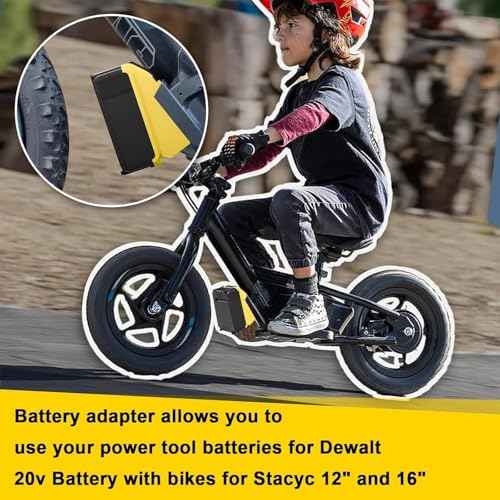 for Stacyc 12" and 16" for De.Walt 20v Battery Adapter, Double The Battery Life