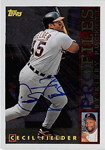 Autograph Warehouse 301991 1996 Topps Cecil Fielder Autographed No.AL04 Baseball Card - Detroit Tigers