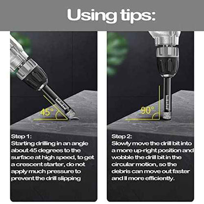 Mgtgbao 10pc 3/16¡± Dry Diamond Drill Bits Set£¬10PCS 5mm Hex Shank Core Drill Bit Brazed with Cooling Wax for Porcelain Tile Ceramic Concrete Granite Marble Hard Materials (not for Wood).