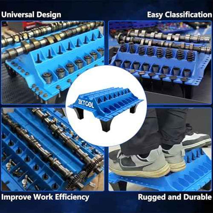 ZKTOOL Engine Cylinder Head Organizer Valves Tool,Engine Organizer Parts Tray,Valvetrain Organizer Trays,Engine Cylinder Head Tray Organiser,Store Car Cylinder Head Parts (Valves, Springs, Camshafts)