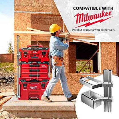 Level Mount Holder Compatible with Milwaukee Packout Tool Box-Fits Packout Organizers - Includes Set Screws - Perfect Packout Accessories Upgrade & Packout Mods Solution - Left Side