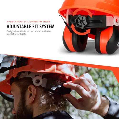 TR Industrial Forestry Safety Helmet and Hearing Protection System, Orange