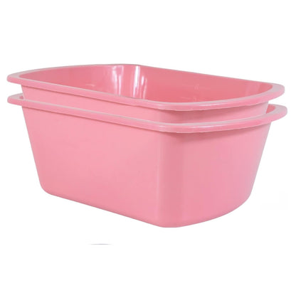 Wash Basins – Rectangular Plastic Hospital Bedside Soaking Tub - Small 7 Qt Graduated Bucket - Portable Washbasin for Washing, Cleaning, Foot Bath, Dishes, Face Cleansing Bowl -13.25 x 10 x 4.5 Inches