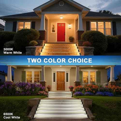 Solar Step Lights Outdoor Stair Light, Deck Lights Outdoor Powered IP65 Waterproof, 2CCT Solar Outdoor Step Light, Decor for Stair, Deck, Step, Sidewalk, Porch and Outside Patio,2CCT,8 Pack