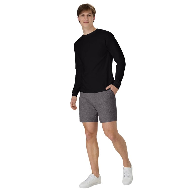 Hanes Mens Jersey Cotton With Pocket Workout-and-training-shorts, Charcoal Heather, X-Large US