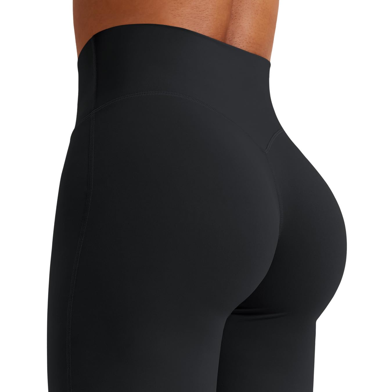 YEOREO Workout Leggings Womens No Front Seam Straight Leggings 35" High Waist Buttery Eddiy Gym Yoga Pants Black M