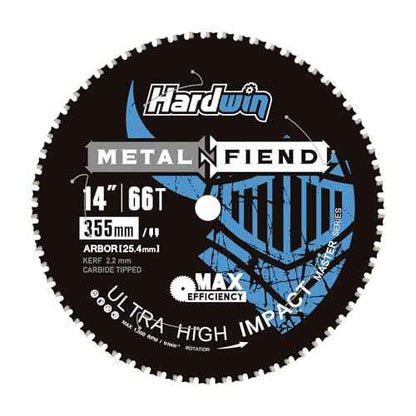 14-Inch Metal Cutting Saw Blade ? No Heat, Low Sparks, 66-Tooth Cermet Carbide Tipped, Fits Evolution S14CPS/S15CPS/S355CPS ? Thin Kerf for Steel, Angle Iron, Threaded Rod, 1-Inch Arbor