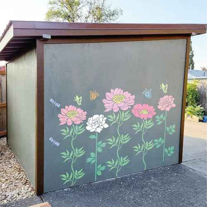 Large Flower Fence Stencils for Painting Outdoors Garden Extra Fence Peony Lace Floral Stencil Templates on Wood Furniture Wall Mural (fence10)