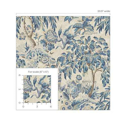 Surface Style - Peel and Stick Wallpaper, Botancial Wallpaper for Bedroom, Powder Room, Kitchen, Self Adhesive, Vinyl, 30.75 Sq Ft Coverage (Forest & The Trees Collection, Delft)