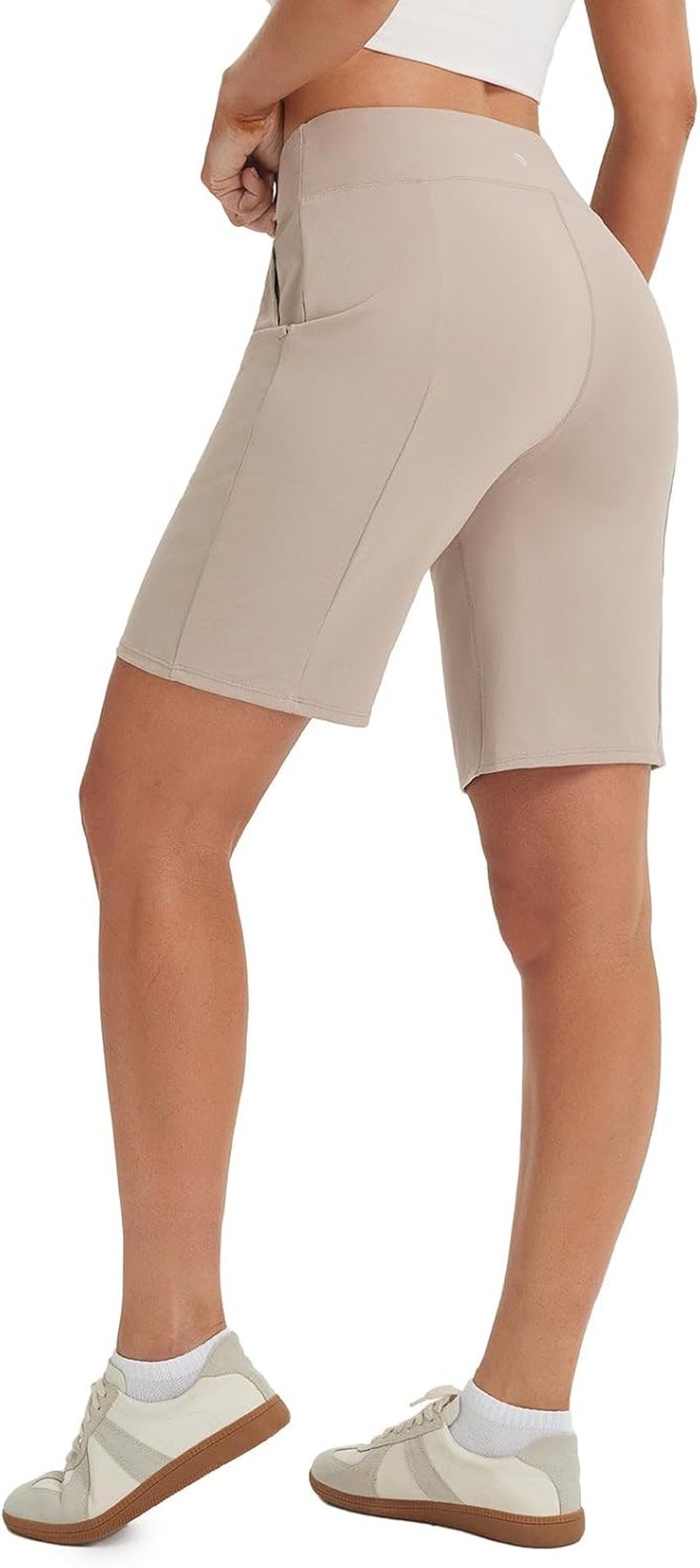 Baleaf Women's High-Waisted Bermuda Shorts - Knee-Length Athletic Shorts with Pockets | Perfect for Golf & Casual Wear