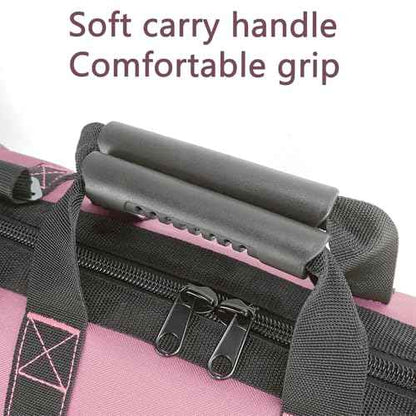 Women Heavy Duty Tool Bag Storage Organizer for Tools,16 x 7.5 x 10.5 inches,50 Pound Capacity, 600D Polyester Fabric (Pink)