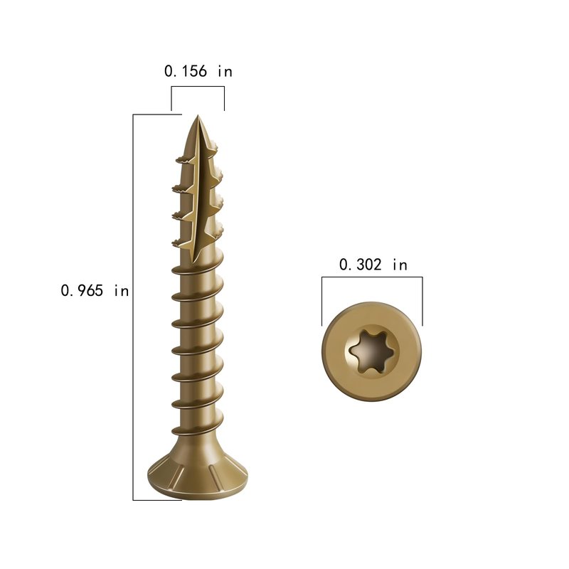 Wensilon #8 * 1" Deck Screws, (560pcs) 2 lbs.Exterior Wood Screws, Rust Resistant epoxy Coated, Bronze, T20 Star Bit