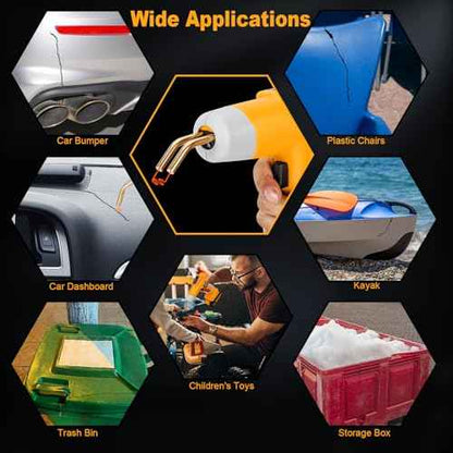 Cordless Plastic Welder Gun Compatible with Dewalt 20V Max Battery with 600PCs Hot Staples Plastic Welding Kit for Car Bumper and other plastic Repairing(No Battery)