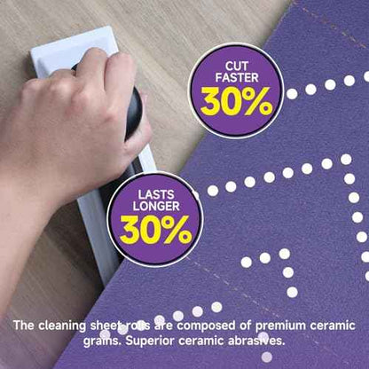 Purple Ceramic 180 Grit Sandpaper Roll, 2-3/4" x 13 Yard, Hook & Loop Multi-Hole Continuous Roll for Automotive, Wood, Metal Sanding
