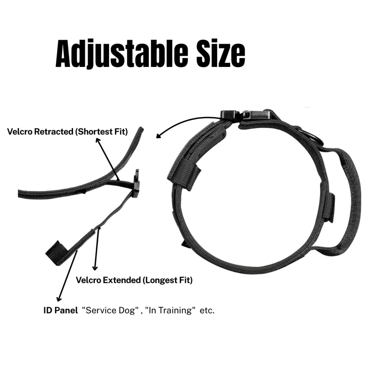 Tactical Dog Collar for Medium Large Dogs, Military Grade Nylon K9 Collar with Control Handle, Heavy Duty Metal Buckle, AirTag Holder & Patches, Adjustable for Training Walking Hiking（L）