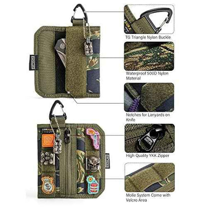 TACTICAL GEEK Storage A2 M EDC Pouch Organizer, Nylon Coin Purse, Multi-Purpose Storage Pocket, Multitools Small Pocket Organizer for Men, Compact Gadget Pouch for Daily Carry Camouflage