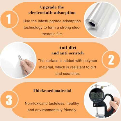 Clear Electrostatic Wall Protective Film,1.31 x 32.81ft Clear Contact Paper Peel and Stick Wallpaper from Furniture, Dog, Trash Can, Food Splash, Back Chair (10M)