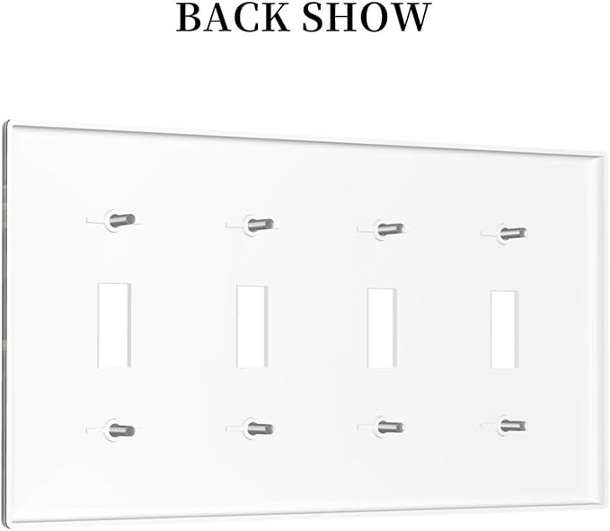 Butterfly Ornate with Flower Light Switch Covers Quad Toggle 4 Gang Wall Plate Decorative Switchplate Electrical Faceplate for Farmhouse Bathroom Living Decor