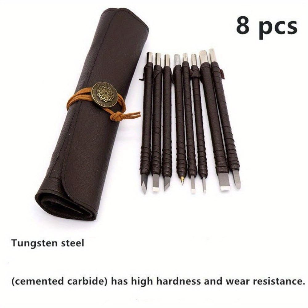 Professional 3Pcs Tungsten Steel Stone Carving Hand Tools Set Stone Carving Chisel Set Woodworking Carving Tool