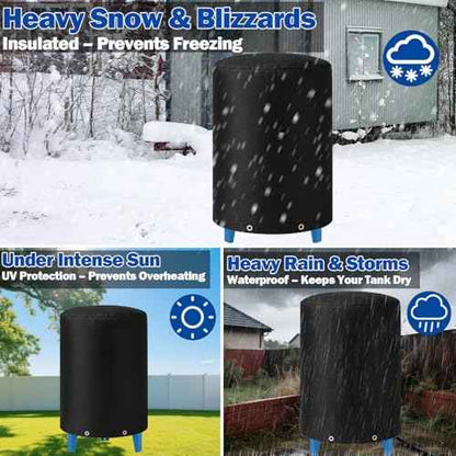 24"D x 34"H Round Well Pressure Tank Cover(5¡ÆF) - Insulated Well Pump Cover, Thickened 3 Layers Water Well Tank Covers for Outdoor Winter Freeze Protection (Black)