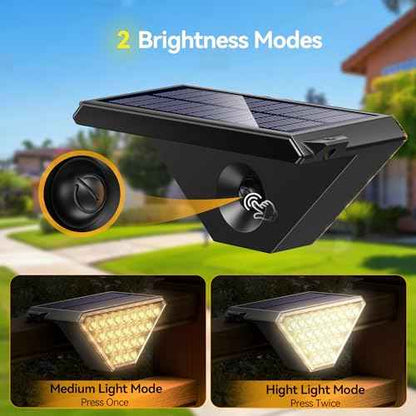 TECKNET Solar Step Lights for Outside, 2 Modes Brightness Adjustable, 24 LEDs Solar Stair Lights Outdoor, IP67 Waterproof Deck Light for Yard, Porch, Front Door, Patio, Garden
