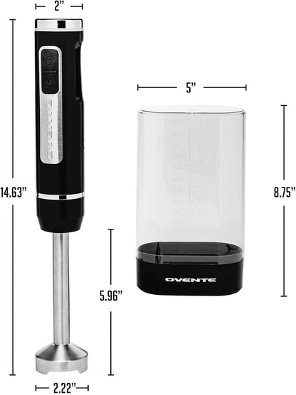 OVENTE Immersion Hand Blender, 300W Electric Handheld Portable Stick Mixer with 2 Mixing Speed and Stainless Steel Blades for Effortless Blending Smoothies, Shakes, Puree or Baby Food, Red HS560R