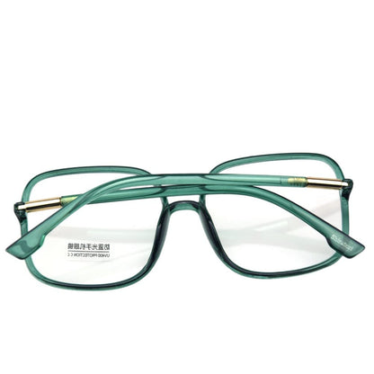Shiratori Woman's New Retro Blue Light Blocking Glasses Oversized Nerd Eyeglasses Frame Anti Blue Ray Computer Game Glasses Green