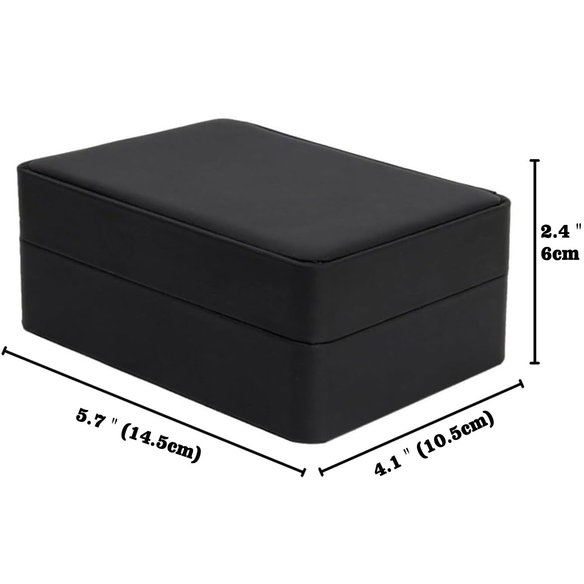 Salutto PU Box Cufflinks Tie Clip Brooch Lapel Storage Case Box Boutique Black
