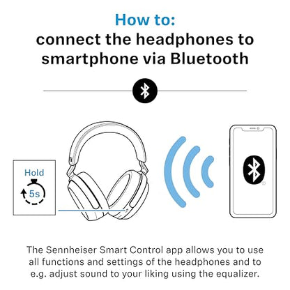 Sennheiser Momentum 4 Wireless Over-Ear Headphones - Bluetooth Headset for Clear Calls with Adaptive Noise Cancellation, Up to 60HR Playtime, Folding Design, Brown