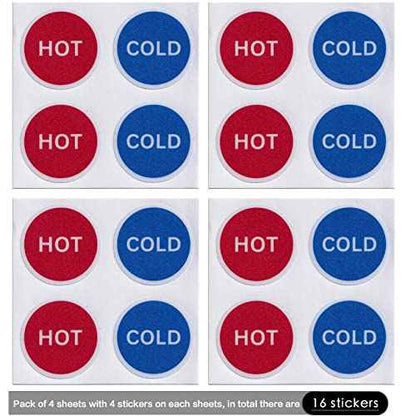 dealzEpic - Hot Cold Sign Indicator Stickers - Self Adhesive Peel and Stick Decal - 4cm in Diameter