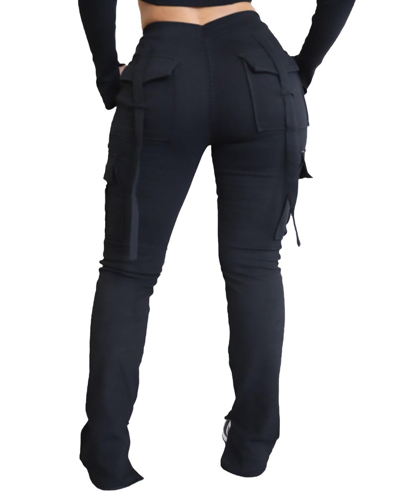DINGANG Women's Drawstring Cargo Sweatpants with Pockets, Stretchy Casual Joggers Lounge Leggings