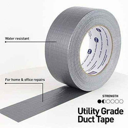 IPG Utility Grade Duct Tape 1.88" x 55 yd, Silver (Single Roll)