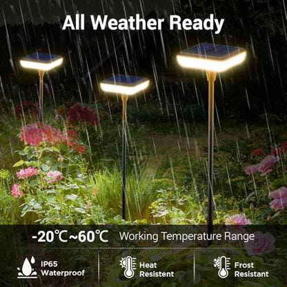 Solar Pathway Lights Outdoor 6 Pack Solar Powered Garden Lights 12H Long Lasting Auto On/Off Solar Swaying Light IP65 Waterproof for Planter Flowers Landscape Lighting Decoration Warm White