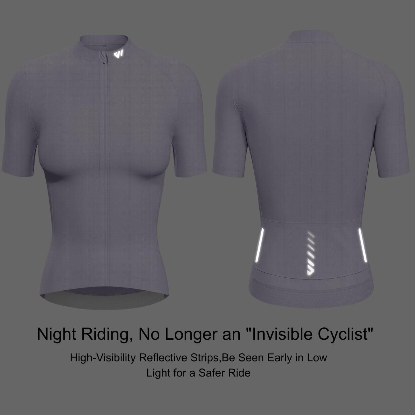 Wulibike Cycling Jersey Women Short Sleeve,Bike Shirts for Women Biking Tops Breathable Cycle Bicycle Jerseys with Pockets Purple