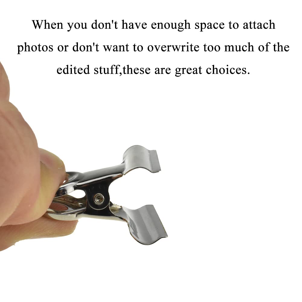 HAHIYO 1.25inch Silver Bulldog Clips Metal File Hinge Binder Clips Clamps Save Space Strong Spring Jaws Rock Solid Grip Book Lay Flat Deburred Edge for Hang Photos Wall Grid Dog Food 20PCS