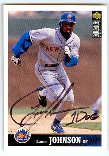 Sports Memorabilia Autograph Warehouse 246730 Lance Johnson Autographed Baseball Card - New York Mets 1997 Upper Deck - No. 396