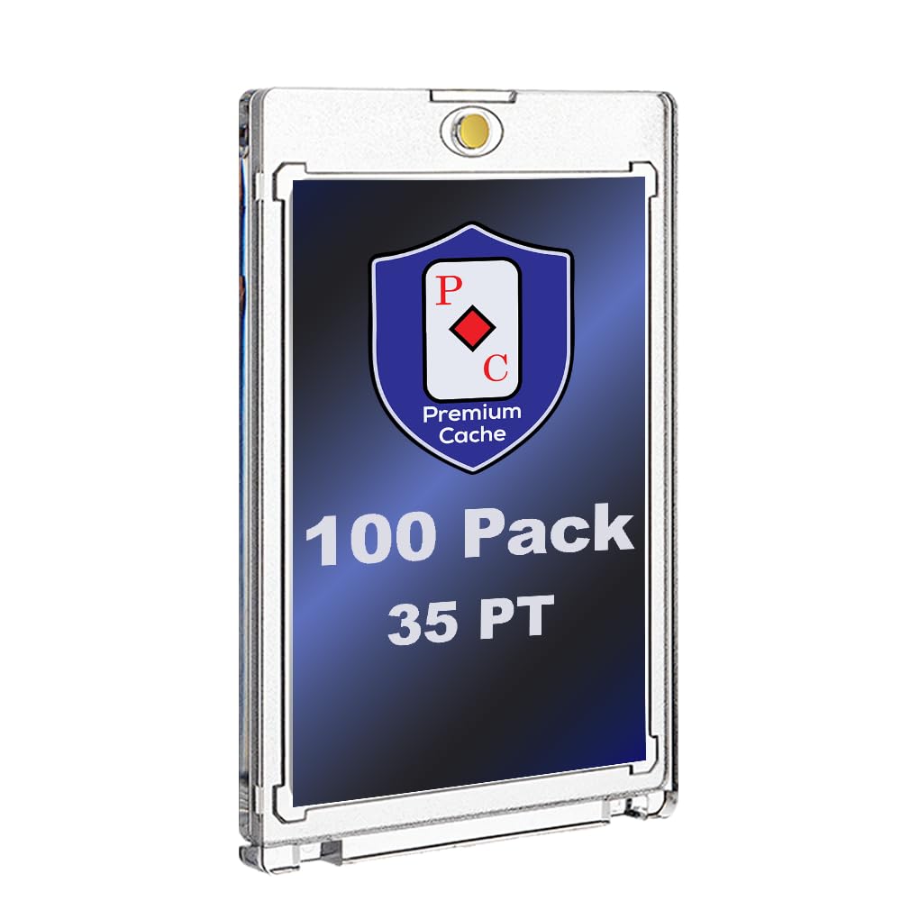 Magnetic Card Holder for Trading Cards | 35pt 100 Count | One Touch Card Holders Magnetic Protector Case Clear Acrylic for Sports, TCG, and Collectible Cards