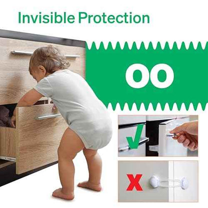 Easy Installation Magnetic Child Safety Cabinet Locks by LoveNoobs¢â, 20 Locks + 4 Keys, Keep Your Little Ones Safe with Easy-to-Install, Secure Baby Proofing for Cabinets and Drawers