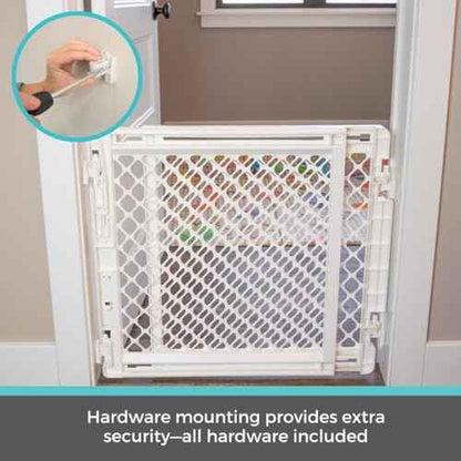 Toddleroo by North States - Stairway Secure Baby Gate: Plastic Baby Gate for Stairs & Doorways - Adjustable Indoor Safety Gate - Made in USA - 27 to 41 Inches Wide - 27 Inches Tall - Ivory