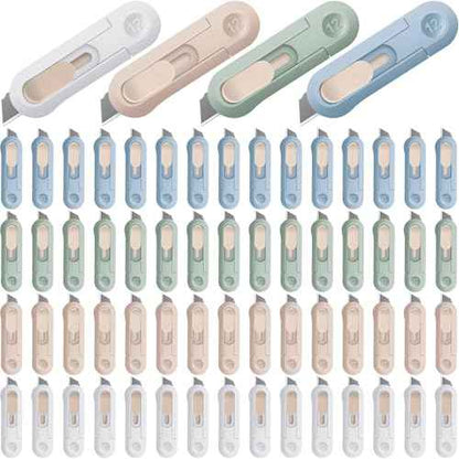 Lasnten 60 Pack Mini Box Cutters Retractable Box Opener Small Package Opener Cute Package Cutter Bulk for Paper, Wrapping, Daily Express Boxes, Envelopes, DIY Craft, Office and Home