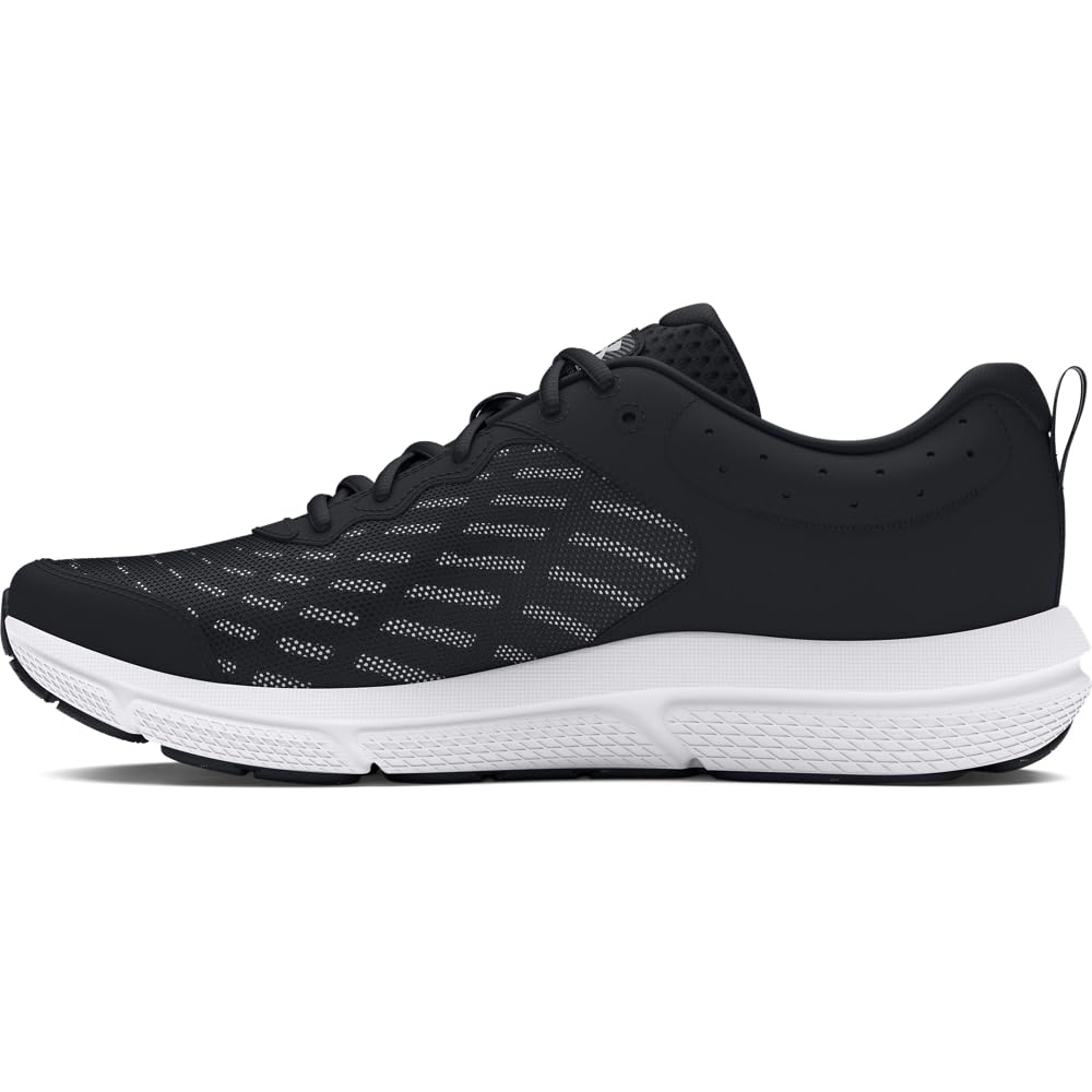 Under Armour Men's Charged Assert 10 Shoes, (001) Black/Black/White, 11