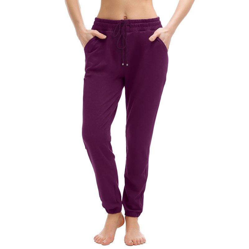 Walifrey Womens Joggers with Pockets, Drawstring Sweatpants Women for Lounging Jogging Gym and Workout Purple,1 Pack Purple S