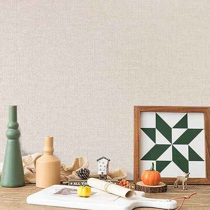 Khaki Grasscloth Peel and Stick Wallpaper 15.7"x118" Modern Textured Contact Paper Faux Linen Removable Self Adhesive Vinyl Wallpaper for Bedroom Kitchen Cabinets