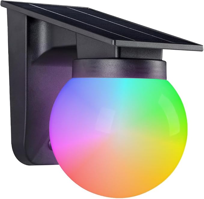 Solar Fence Lights 1 Pack, RGB Color Changing, 3 Lighting Modes, IP65 LED Waterproof Solar Lights for Outdoor Patio, Backyard, Deck, Fence, Railing – Color Glow & Durable