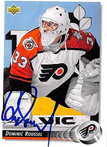 Sports Memorabilia Autograph Warehouse 224160 Dominic Roussel Autographed Hockey Card - Philadelphia Flyers 1992 Upper Deck - No. 31