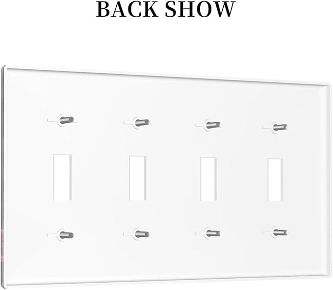 Decorative Art Light Switch Covers Seaside Window View Quad Toggle 4 Gang Wall Plate Switch plate Electrical Faceplate for Home Decor