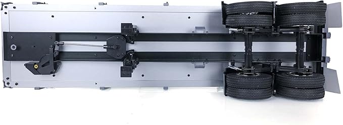 US in Stock RC Tractor Flatbed Semi Trailer Truck 1/14 2Axle Compatible with DIY Tamiya Construction Vehicle Model