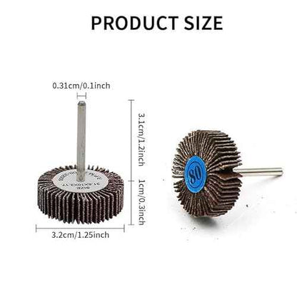 20 Pcs Dremel Flap Wheel Sandpaper - 80 Grit, 1/8" Shank for Drill, Grinder, Rotary Tool