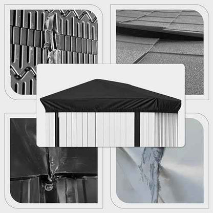 6x4 Ft Durable Slooping Roof Shelter Cover Pressure Rubberized Oxford Cloth, Sun, Dust, Rain and Leaf Resistant with 8 Silicone Protective Corners (Black)