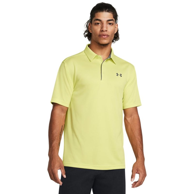 Under Armour Men's Tech Golf Polo, (727) Sonic Yellow / / Pitch Gray, Medium Tall